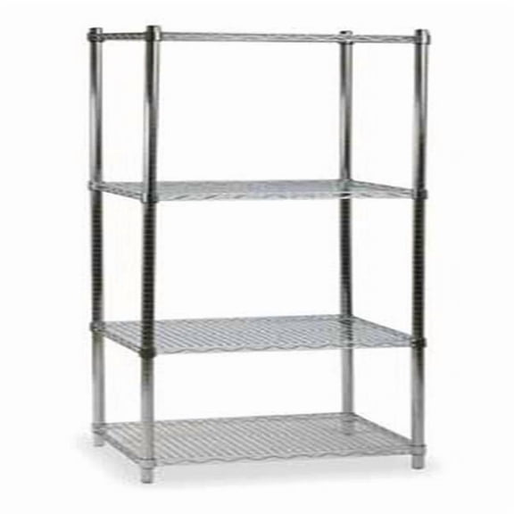 Wire Shelving Unit, 18"D x 24"W x 85"H, 4 Shelves, Chrome