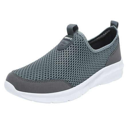 KELINFONG Men s Shoes Walking Shoes Mens Slip on Shoes Sneakers Casual Mesh Knit Athletic Running Shoes