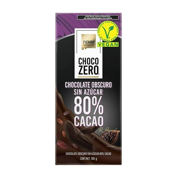 Chocolate oscuro Picard Choco Zero 80% cacao sin azúcar 100 g