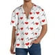 thumbnail image 1 of Fotbe Heartbeat Symbol Camisa Estampada de Manga Corta para Hombre, Casual de Verano, Estilo Playero, Sin Arrugas-Small, 1 of 5