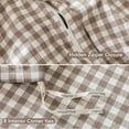 thumbnail image 4 of MooMee Gingham Duvet Cover Set Queen 100% Washed Cotton Linen Like Textured Breathable Lightweight 3-Piece (Brown, 90"x90"), 4 of 8