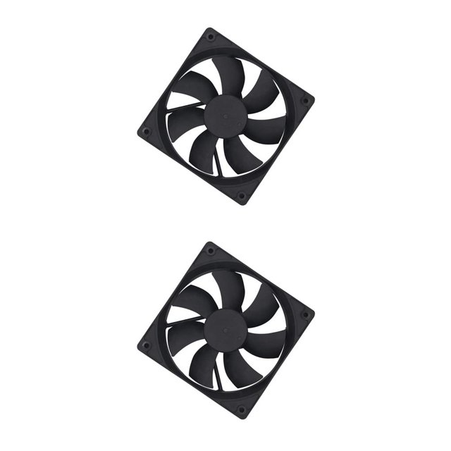 Methold Computer Case Fan Black Quiet DC Pin Heat-removal Dissipation 12V Performance 2 PC Connector Accessories Supplies No.1 2piezas