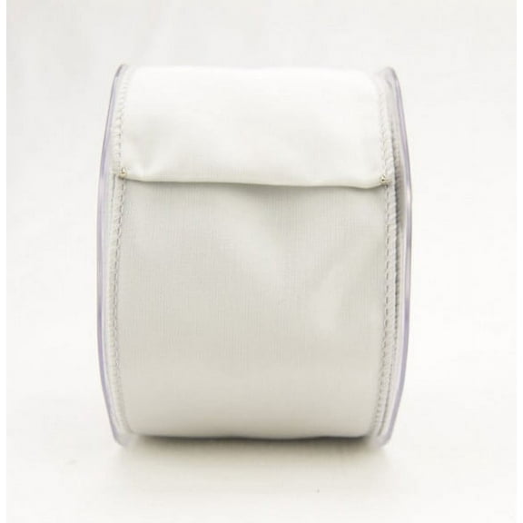 Ribbon Bazaar Wired Iridescent Taffeta 2-1/2 inch Platinum (Same Color Edge) 10 yards 100% Acetate Ribbon