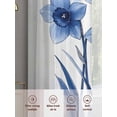thumbnail image 6 of Watercolor Wildflowers Sheer Curtains 84 Inch Length 2 Panels Set, Blue Floral Spring Vintage Voile Window Treatment Rod Pocket Curtains Sheers Drapes for Bedroom/Living Room/Kitchen 52"x84"x2, 6 of 7