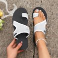 thumbnail image 2 of Slippers for Women,Beach Sandals Open Toe Flat Sole Casual Comfortable Women's Beach Sandals for Summer Wear,Womens Slippers,White,7, 2 of 7