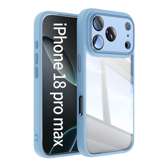 Corliven for iPhone 18 Pro Max Case, Camera Lens Protector Included, Shockproof PC TPU Protective Cover with Anti-Scratch Design, Skyblue
