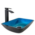 thumbnail image 3 of Vigo Vgt1032 Donatello 18" Rectangular Glass Vessel Bathroom Sink - Black, 3 of 12