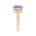 thumbnail image 3 of ANGARA Natural Cushion 3.65 ct Amethyst Solitaire Ring with Diamond Accents in 14K Rose Gold for Women (Size-10mm) | February Birthstone, Anniversary, Jewelry Gift for Women | Natural Amethyst Ring, 3 of 9