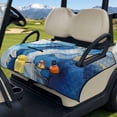 thumbnail image 2 of Xoenoiee Blue Marble Print Golf Cart Seat Covers for Summer, Universal Breathable Anti-hot Golf Cart Seat Towel Blanket with Pockets for 2 Person Seats Golf Carts, 2 of 7