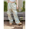 thumbnail image 5 of vera natura Women Baggy Pants Drawstring Waist Wide Leg Floral Pants Multiple Pockets Cargo Trousers, 5 of 5