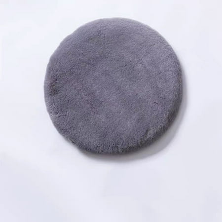 

Livesture Round Short Rabbit Hair Slow Rebound Memory Foam Cushion Dark Grey With core