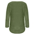 thumbnail image 5 of Scyoekwg Tshirts Shirts for Women Long Sleeve Tops Dressy Blouse Solid Color Lightweight Comfy Loose Round Neck Plush Tops Casual Blouse Clearance (Army Green,M), 5 of 6