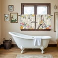 thumbnail image 4 of Easter Tier Curtains 36 Inch Length, Spring Watercolor Vintage Bunny Eggs Flower Cafe Short Curtains for Bathroom Over Sink, Small Kitchen Curtain Light Filtering Tiered Drapes 2 Panels 27.5"Wx36"L, 4 of 8