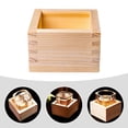 thumbnail image 3 of KAKOWELY Japanese Style Sake Wooden Box Creative Sake Cup Holder Small Cake Container,3.15"X3.15"X1.97", 3 of 5