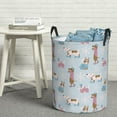thumbnail image 6 of Gukieu Cute Snowflake Dachshund Print Round Dirty Clothes Bag, Waterproof Standing Home Bathroom Storage Basket Car Trunk Storage Bag-Medium, 6 of 6