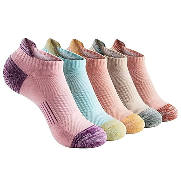 TELOLY Women's Ankle Running Socks Non Slip Flat Boat Line Socks, Pink One Size