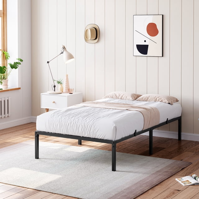 Base de Cama Metálica – Espacio de Almacenamiento – Resistente y Duradera – Fácil Montaje – Sin Base de Resortes – Sin Chirridos – Bordes Redondeados 191*99*38CM