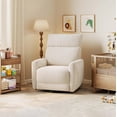 thumbnail image 3 of Power Recliner Swivel Glider with USB Ports 270 Swivel Adjustable Footrest PU Leather Living Room/Nursery Ivory, 3 of 9