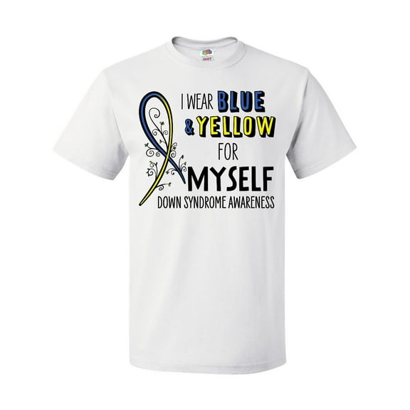 Inktastic I Wear Blue and Yellow for Myself- Down Syndrome awareness T-Shirt