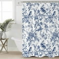 thumbnail image 2 of 54x78 Inch Shower Curtain Decorative Blue Bird Flower Bathtub Bath Curtains Fabric Waterproof Bathroom Decor Retro Tree Branch Floral Fall Winter Small Stall Shower Curtain Set with 12 Hooks, 2 of 6