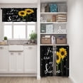 thumbnail image 2 of Sunflower Kitchen Curtains Summer Bees Window Curtains Valance and Tier Set of 3, Watercolor Sunshine Rod Pocket Short Tier Curtain, Black Small Kitchen Decor 54" x 24", 2 of 6