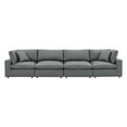 thumbnail image 2 of Modway Commix Down Filled Overstuffed Vegan Leather 4-Seater Sofa in Gray, 2 of 10