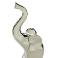thumbnail image 6 of 14", 12", 10"H Silver Porcelain Elephant Sculpture, by DecMode (3 Count), 6 of 8