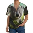thumbnail image 1 of Fotbe Daisy Koala Camisa Estampada de Manga Corta para Hombre, Casual de Verano, Estilo Playero, Sin Arrugas-X-Large, 1 of 5