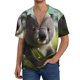 thumbnail image 1 of Balery Daisy Koala Camisa Casual de Manga Corta con Botones para Hombre, Texturizada, Estilo Cubano, para Playa, Verano-XX-Large, 1 of 5