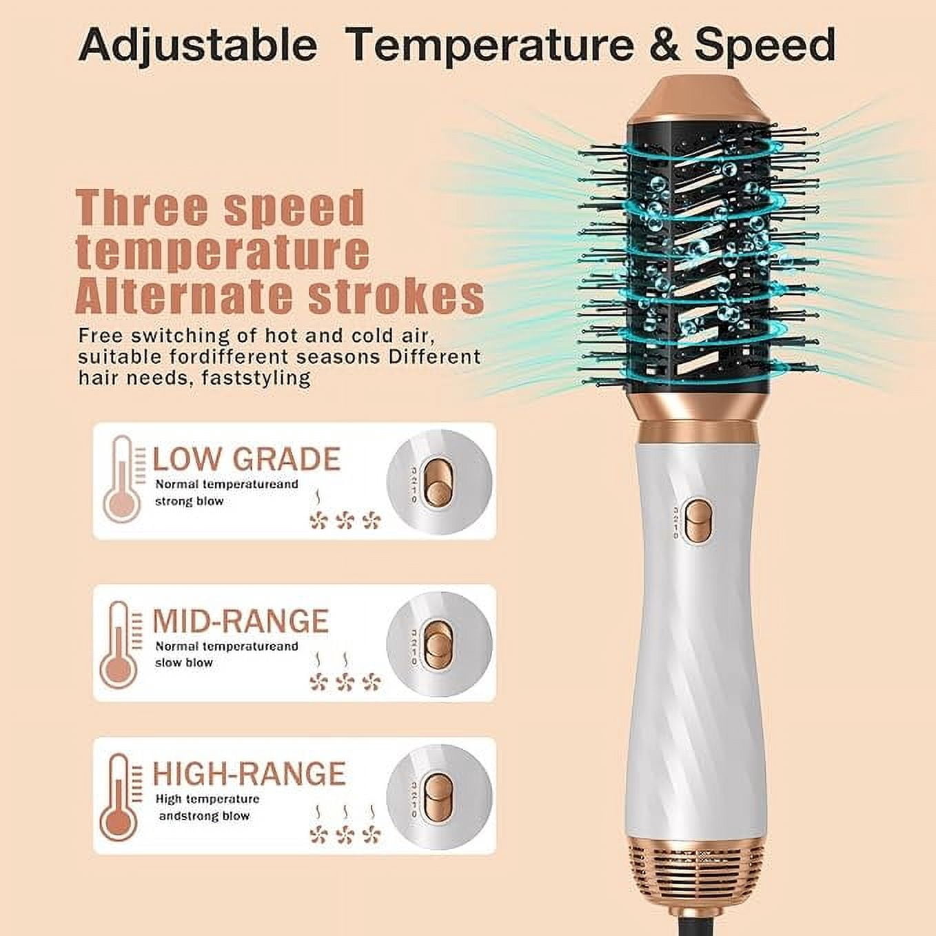 2025 latest 6-in-1 Magic Wand! Salon Blow Dry Brush & Curler Combo - Get Frizz-Free, Voluminous Styles at Home (Travel-Friendly!) (Black)