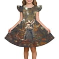 thumbnail image 2 of Cute Easter-print Dress With Small Flying Sleeves For Children Aged 3-10 In Summer, 2 of 9