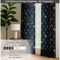 thumbnail image 6 of Vargottam Extra Long Cotton Curtains - 108" Length Drapes for High Ceilings or French Doors - 52"x108", Light Filtering Rod Pocket/Back Tab Drapes, Set of 2 Panels - Floral Design (Blue), 6 of 8