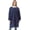 Navy, variant on Women Long Sleeve Apron Cotton Linen Apron with Pockets Work Apron For Cooking,Gardening, Painting, Baking, Housework
