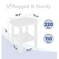 thumbnail image 2 of PASAMIC Outdoor Side Table, HDPE Adirondack Oval Side Table with 2-Tier Storage, Weather Resistant Outdoor End Table for Patio, Backyard, Pool, Indoor Companion, Beach, Easy Maintenance Table (White), 2 of 6
