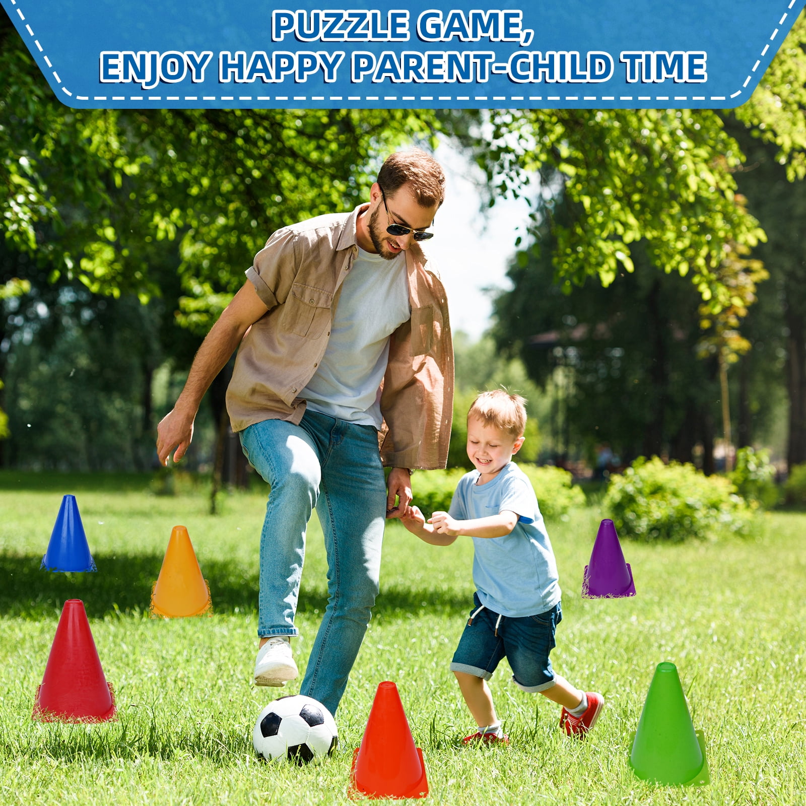 Training Plastic Traffic Cones Set,Festive Events Agility Cones,Sports Soccer Flexible Cone Sets,Sports Equipment for Kids (6 Colors,24 Pack,7 Inch)