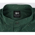thumbnail image 7 of Bestman Printed Shirt For Men Mandarin Collar Long Sleeve Office Wear Regular Fit Shirt, 7 of 7