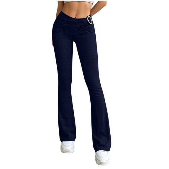 Edvintorg Pants for Women Fashion Solid Color High Waisted Stretchy Casual Trousers Plus Size Womens Clothing
