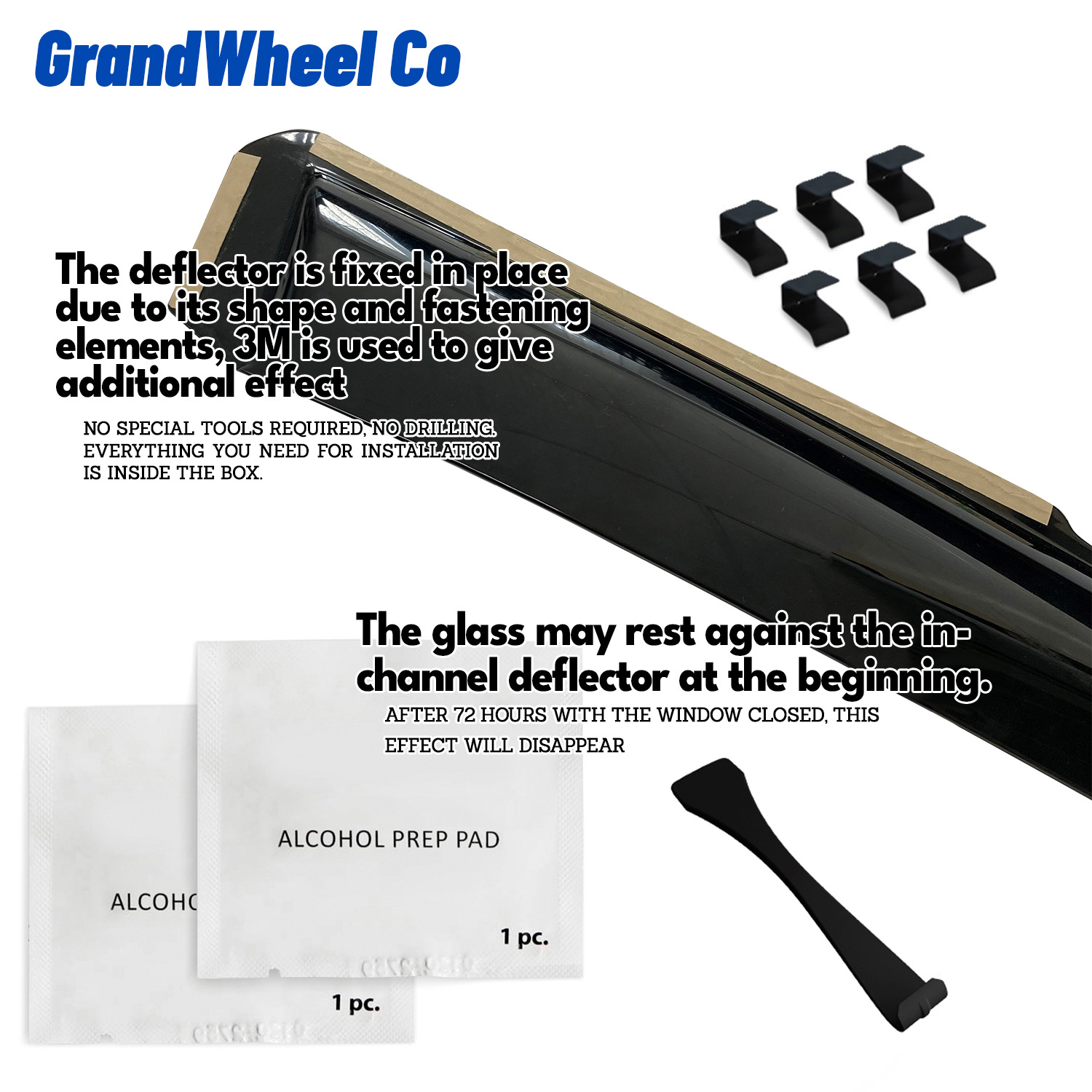 GrandWheel Co Window Deflectors Smoke Tinted In-channel Side Window Vent Visor Deflectors Rain Guards Compatible with Hyundai Santa Fe 2024-2026 - 4 pcs. GW0999