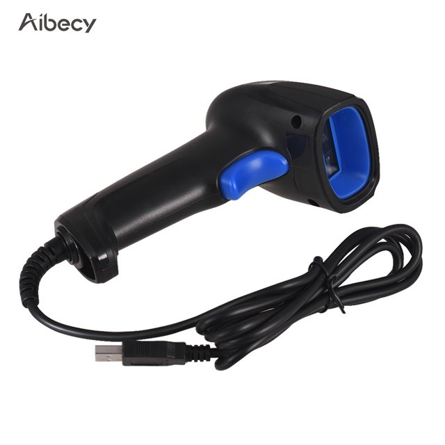 Aibecy Lecteur de Code à Barres Portable CCD Lecteur de Scanner Automatique USB Câblé Lecteur de Scanner de Code à Barres 1D pour le Paiement Mobile Écran d'Ordinateur