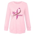 thumbnail image 4 of Byworldtasic Womens Breast Cancer Sweatshirt Womens Pink Ribbon Sweater Cancer Awareness Long Sleeve Casual Fall Crewneck Pullover Tops, 4 of 4