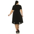 thumbnail image 3 of Women's Plus size Stylish Solid Faux Wrap Dress with Deep V-Neck, 3 of 5
