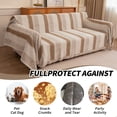 thumbnail image 5 of CJC Chenille Stripe Sofa Cover for Pet, 320GSM Tassel Edge Couch Cover Furniture Protector, Universal Couch Cover for Living Room Couch, Loveseat, Sectional (Khaki, 71'' x 134''), 5 of 7