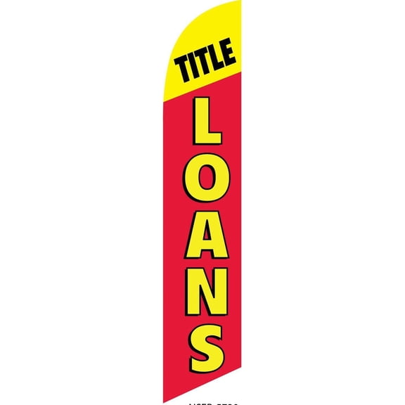 Title Loans Advertising Feather Banner Swooper Flag, Replacement Flag Only