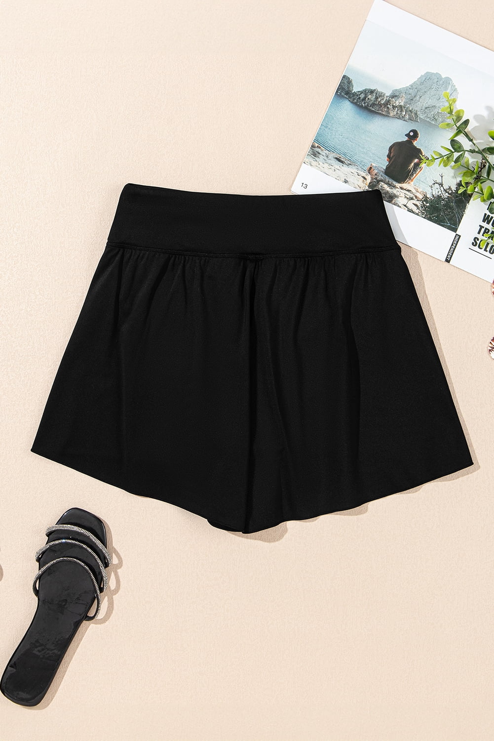 Comfortable and Versatile Women's Swimwear - Black Active Swim Bottoms | [ZhiHiMeRi] | (US 8-10)M