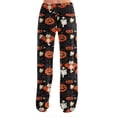 thumbnail image 4 of LHVUOA Womens Halloween Pajama Pants Cute Halloween Print Stretch Comfy Lounge Pants Casual Sleepwears, 4 of 7