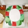 thumbnail image 5 of Feelyou Red Xmas Bowknot Bed Sheets, Christmas Gifts King Sheets, Green Geometric Stripes Sheet Set, Luxury Bedroom Decor,4 Pieces, 5 of 7