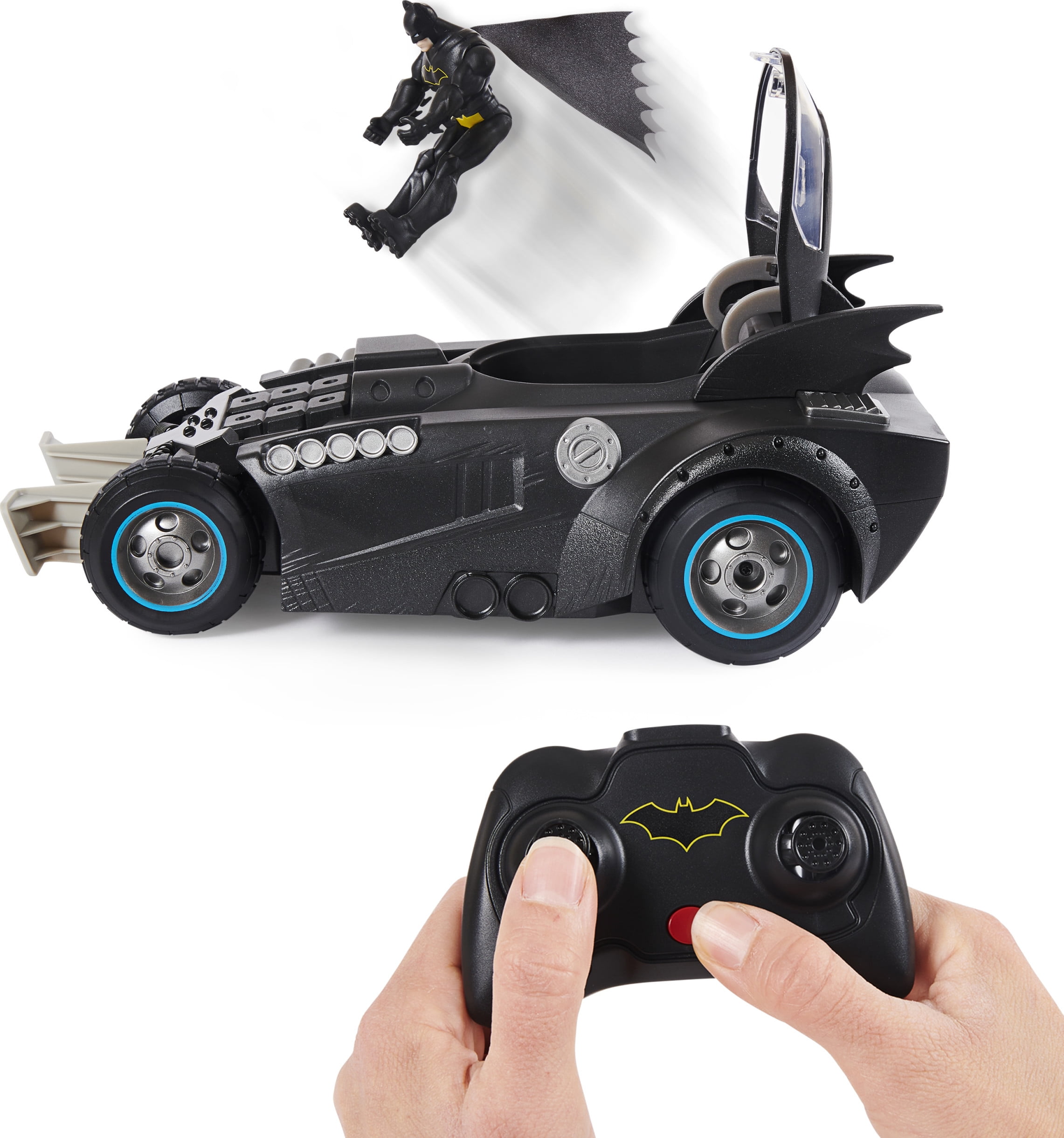 Batman Launch and Defend Batmobile Remote Control Vehicle with Exclusive  4-inch Batman Figure, Kids Toys for Boys 