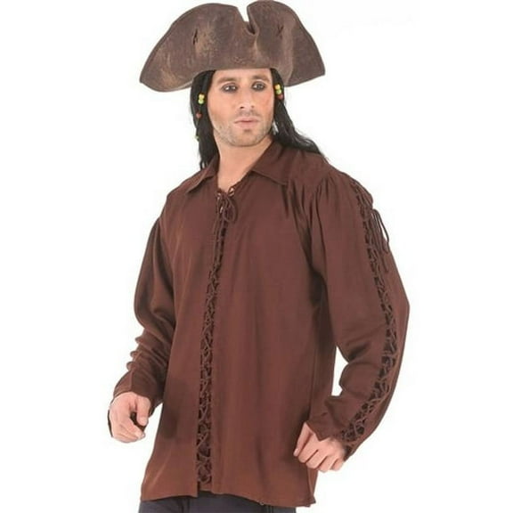The Pirate Dressing C1034 Patrickson Shirt- Chocolate - Small & Medium