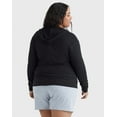 thumbnail image 3 of Hanes Just My Size Women's Full-Zip Slub Hoodie (Plus ) Black 4X, 3 of 5