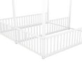 thumbnail image 5 of Harper & Bright Designs Metal Twin Size House Platform Beds, Two Shared Beds with Safety Guardrails, Fun Roof and Window Design, Antique White, 5 of 12